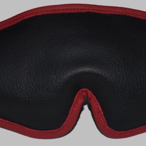 Ultimate padded blindfold with red leather edging