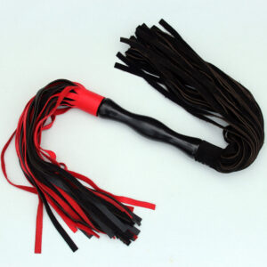 Double ended black suede and red leather