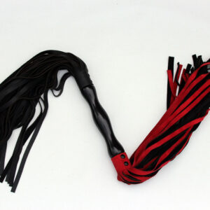 Double ended black suede and red leather