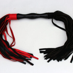 Double ended red suede and black leather
