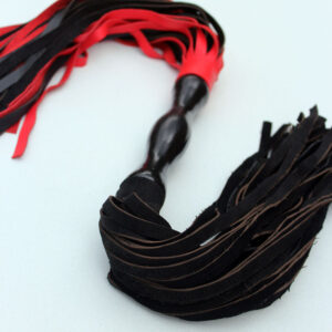 Double ended red suede and black leather