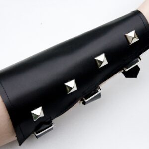 Leather studded gauntlets