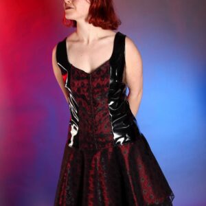 Black and red lace burlesque skirt