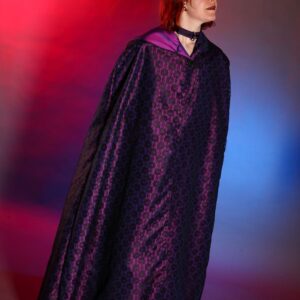 Purple taffeta and lace cloak
