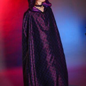 Purple taffeta and lace cloak