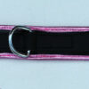 Black leather padded collar with pink leather trim - Image 3