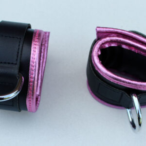 Ankle restraints – pink leather edging