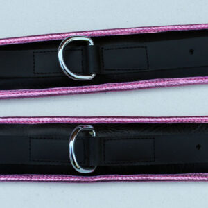 Ankle restraints – pink leather edging