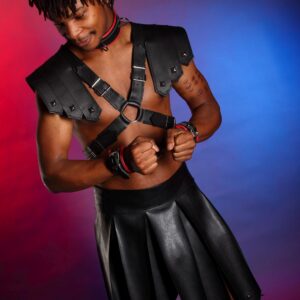 Gladiator leather chest harness