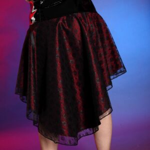 Black and red lace burlesque skirt