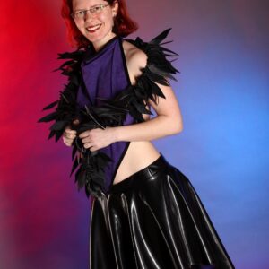 PVC Lolita burlesque skirt with purple lining