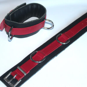 Upper arm cuffs red and black