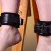 Ankle restraints - black suede edging