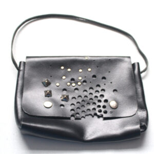 Black leather studded bag