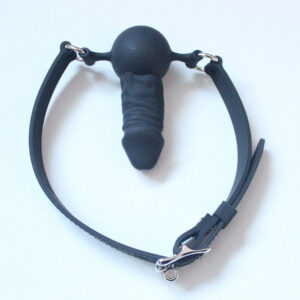 Penis dildo gag (silicone strap) facing inwards