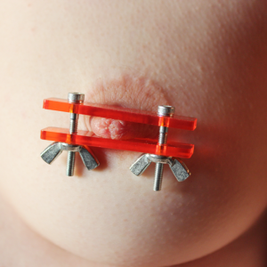 Orange adjustable acrylic nipple clamps