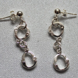 Silver handcuff stud earrings