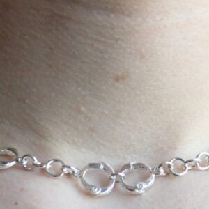 Sterling silver handcuff necklace
