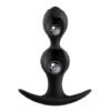 Double bobble spanking anal plug with internal ball
