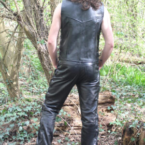 Real leather waistcoat with side lacing