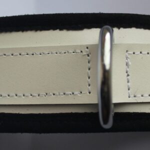 Limited edition white leather padded collar