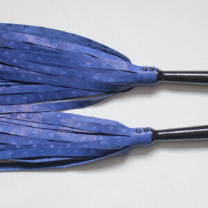 Matched pair of blue leather floggers