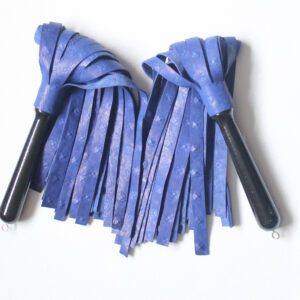 Matched pair of blue leather floggers