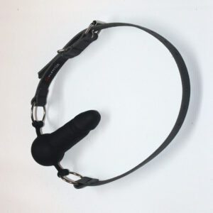 Penis dildo gag (leather strap) facing inwards