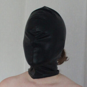 Stretchy PVC hood with ponytail hole