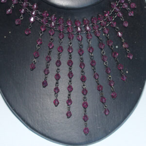 Purple beadwork choker