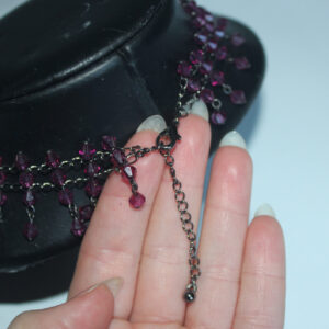 Purple beadwork choker