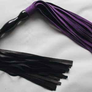 Double ended purple suede and black leather