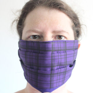 Purple tartan face covering