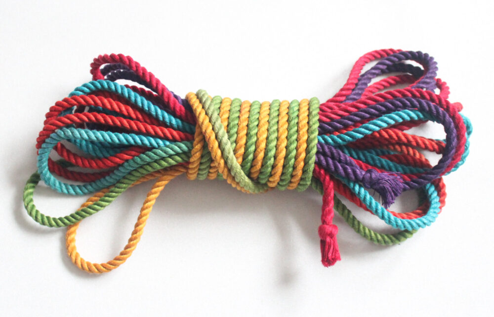 Rainbow hemp rope – choose your length