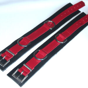 Upper arm cuffs red and black