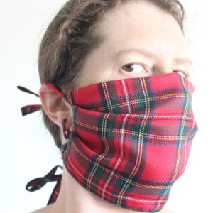 Red tartan face mask