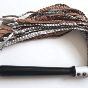 Limited edition silver braided leather flogger