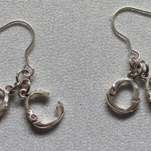 Silver handcuff earrings