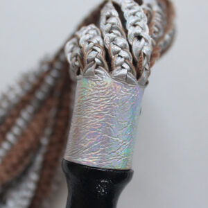 Limited edition silver braided leather flogger