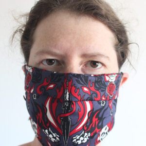 Skulls and daggers cotton face mask