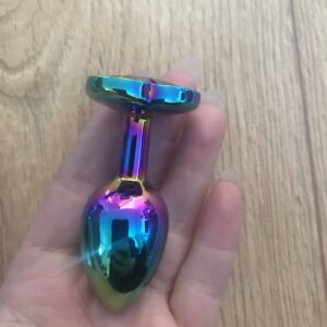 Rainbow heart butt plug, 3 sizes