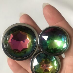 Rainbow circle butt plug, 3 sizes