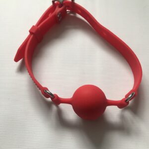 Red silicone lockable ball gag