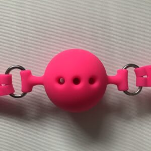 Pink silicone lockable ball gag