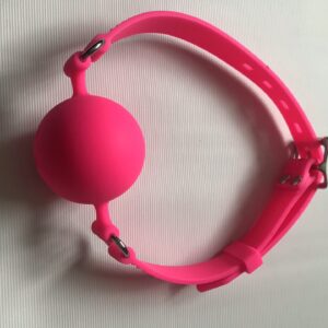 Pink silicone lockable ball gag