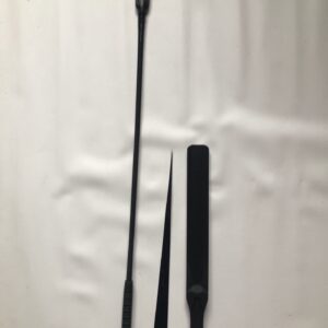 Black or red riding crop, paddle and dragon tail set