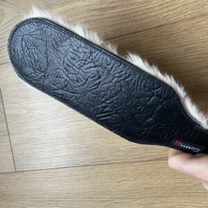 Black leather and fur paddle