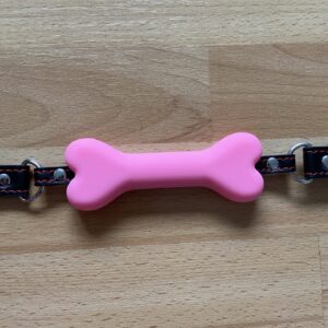 Pet play silicone bone gag – pink