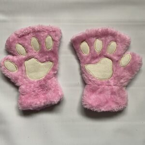 Pink paw gloves