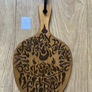 Flames wooden BDSM paddle – unique hand decorated item